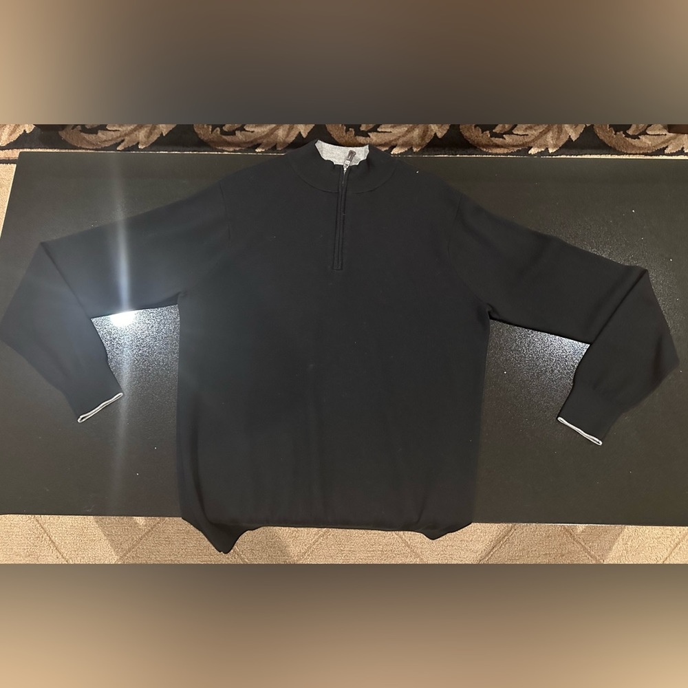 Peter Miller Black Cashmere 1/4 Zip Sweater